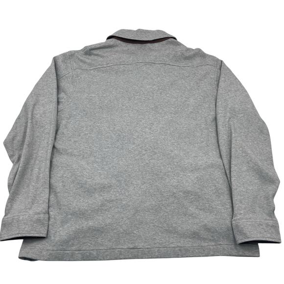 Lands' End Mens Gray Full Zip Cotton Faux Suede Contrast Jacket Sz XL - Picture 5 of 13